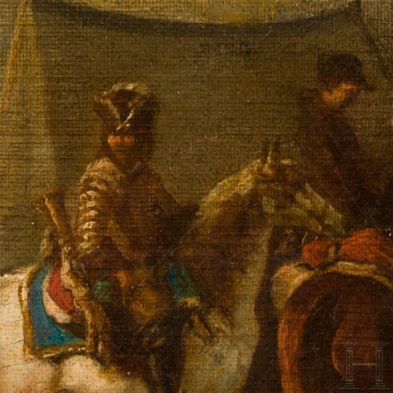 A French painting with a beggar scene, 18th century