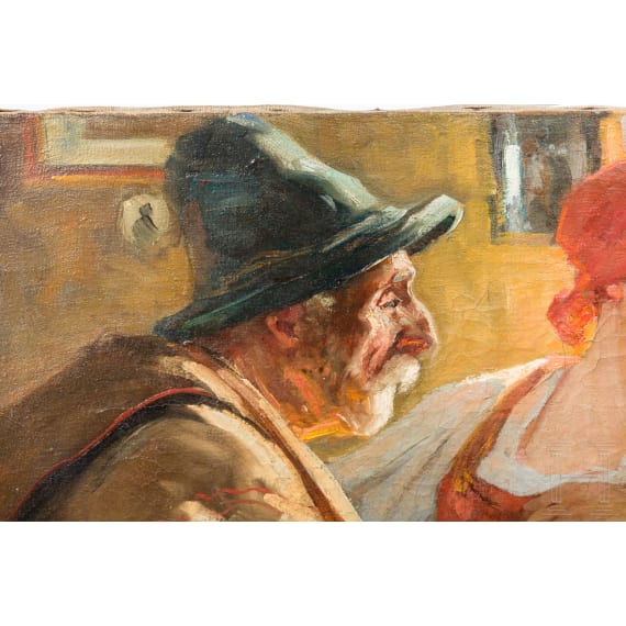 An genre painting, Munich school, ca. 1900