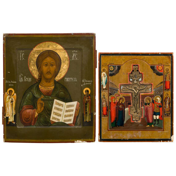 Two Russian icons with depictions of Christ, 19th century