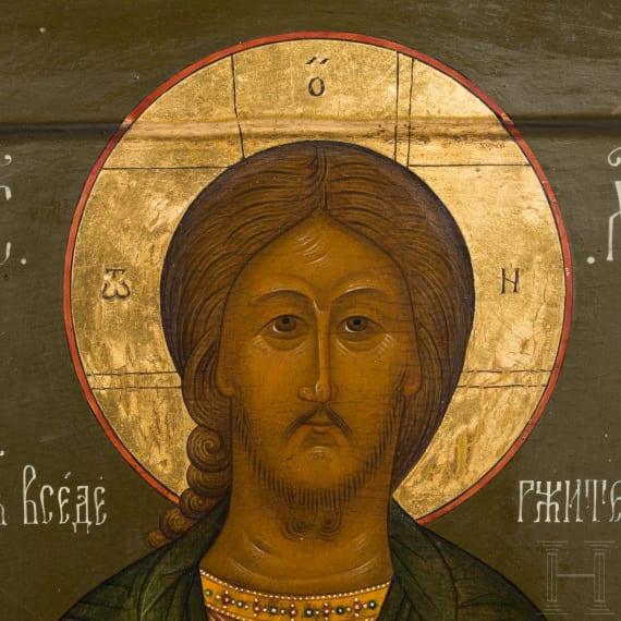 Two Russian icons with depictions of Christ, 19th century