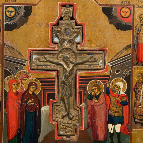 Two Russian icons with depictions of Christ, 19th century