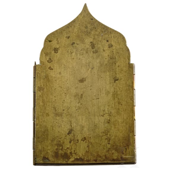 A Russian bronze travel icon, 19th century