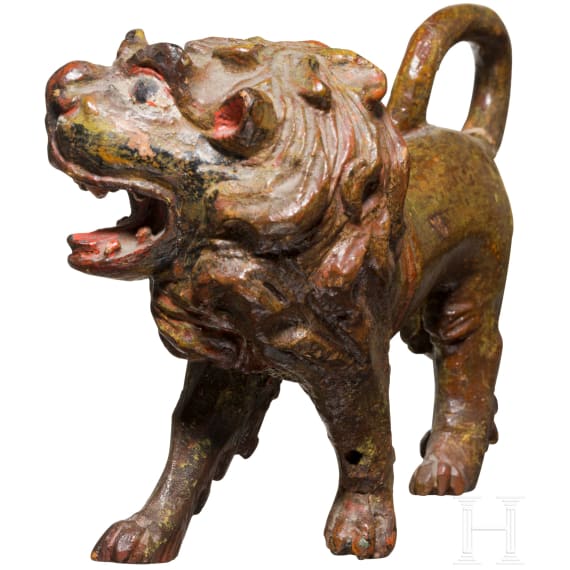 A carved Baroque lion, Val Gardena, 18th century