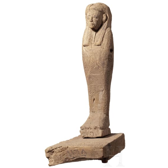 An Egyptian wooden ushabti, 17th/18th dynasty, circa 1500 B.C.