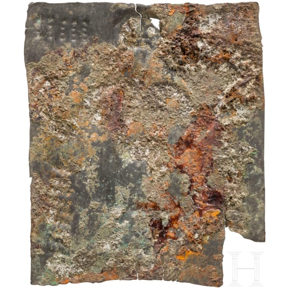 An Urartarian votive sheet with adorant, 8th century B.C.