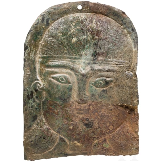 A finely engraved Urartarian votive sheet, 8th century B.C.