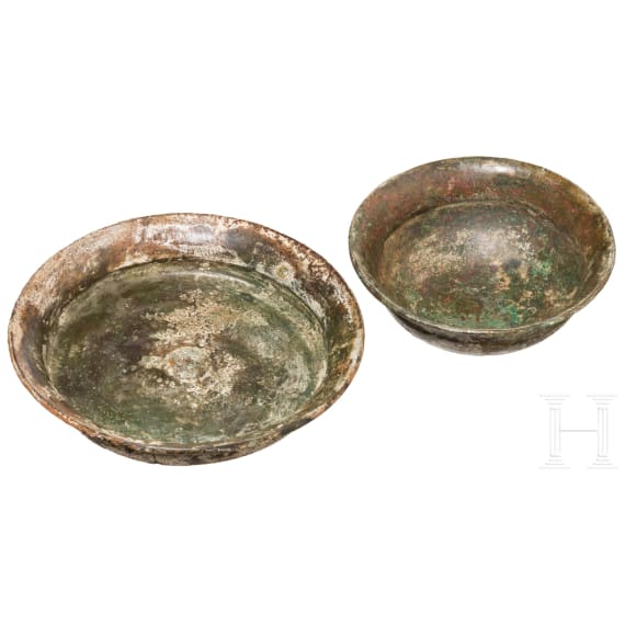 Two bronze libation bowls, Ancient Near East, 5th - 4th century BC