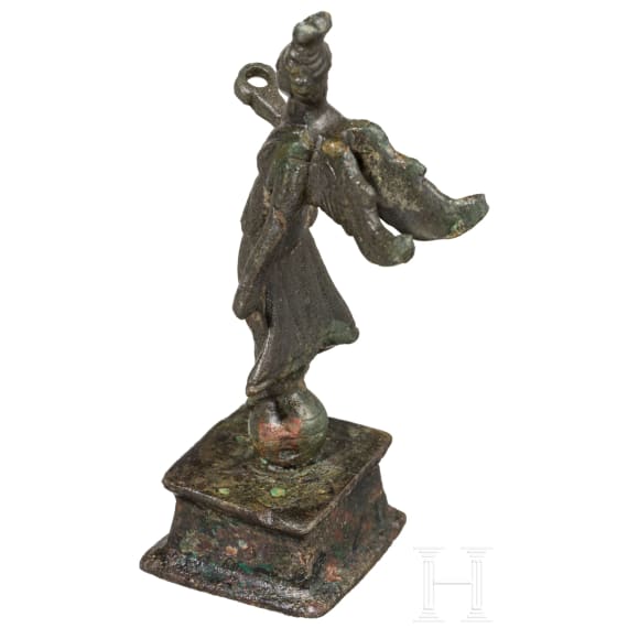 A Roman bronze statuette of Victoria, 2nd - 3rd century A.D.