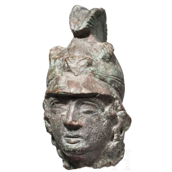 A Roman bronze head of Minerva, 2nd &ndash; 3rd century