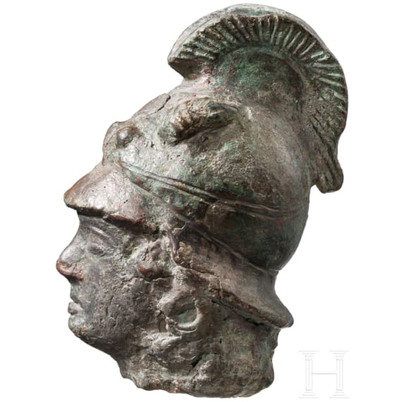 A Roman bronze head of Minerva, 2nd &ndash; 3rd century