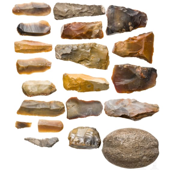 Twenty Central European Stone Age tools
