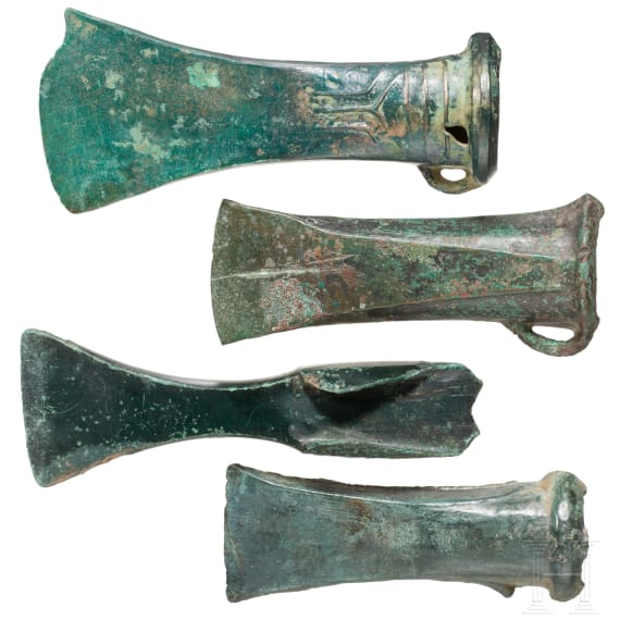 Four Central European bronze axes, 1st half of the 1st millennium B.C.