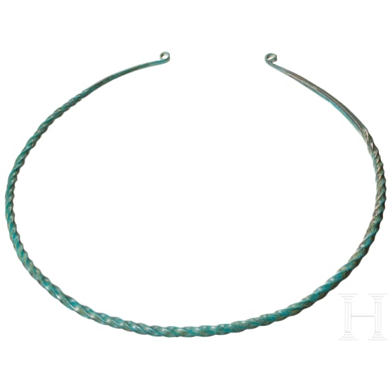 A huge southeastern European twisted Bronze Age Collar, 12th &ndash; 11th century B.C.