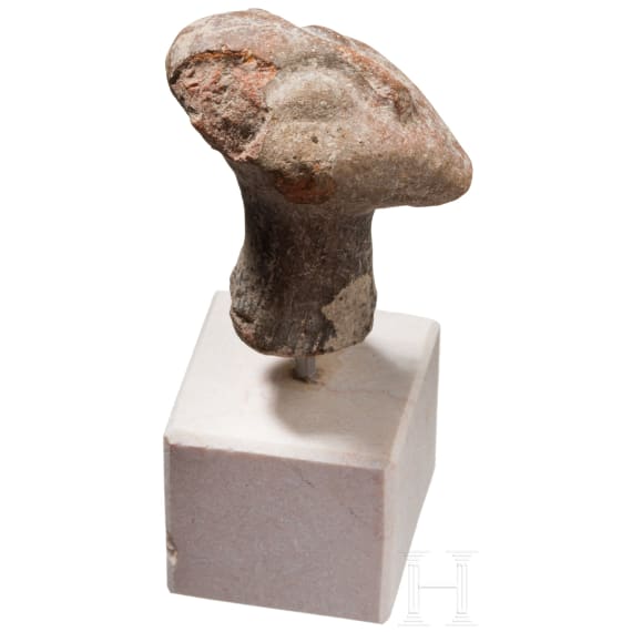 Head of a southeastern European Vinca idol, 4th millennium B.C.