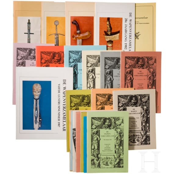 22 Ausgaben "De Wapenverzamelaar- Tijdschrift van de Vereniging Nederlandse Wapenverzamelaars" von 1965 bis 1988