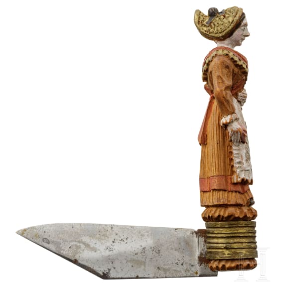 Taschenmesser mit fig&uuml;rlich geschnitztem Griff, Frankreich, um 1820