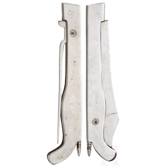 &Uuml;bergro&szlig;es Klappmesser und Gabel, Frankreich, 19. Jhdt.