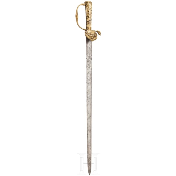 Hirschf&auml;nger mit marmoriertem Griff, deutsch, um 1740