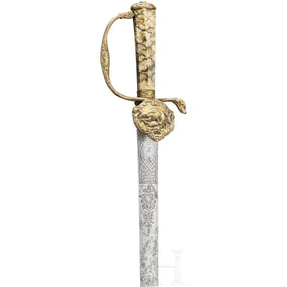 Hirschf&auml;nger mit marmoriertem Griff, deutsch, um 1740