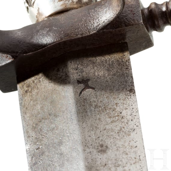 Silbermontierter Linkhanddolch, deutsch, Historismus im Stil um 1600