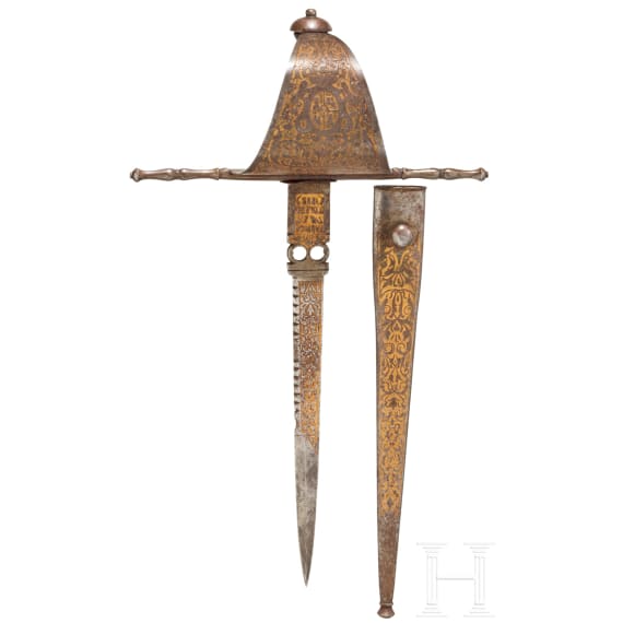 Linkhanddolch im Stil des 17. Jhdts., Toledo, datiert 1882