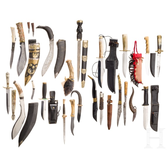 22 Messer und Dolche aus Europa und Nepal, 19./20. Jhdt.