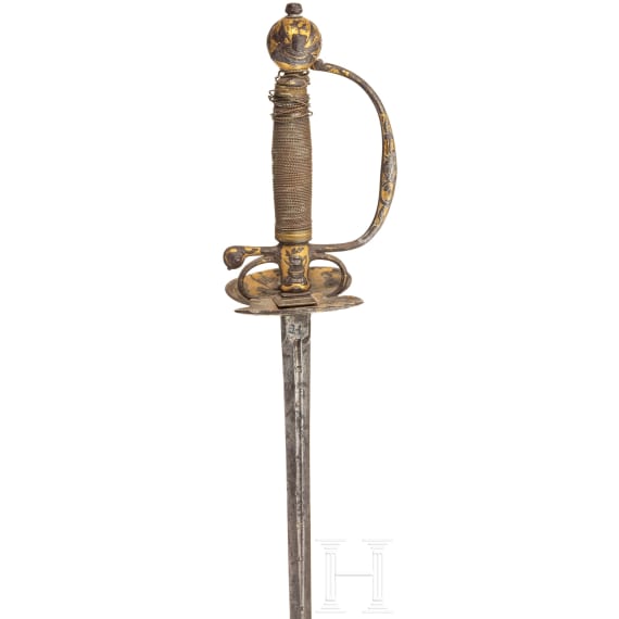 Eisengeschnittener Galanteriedegen, deutsch, um 1750