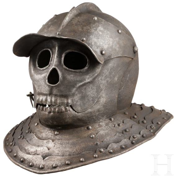 K&uuml;rassierhelm mit Totenkopfvisier, Sammleranfertigung im Stil um 1620