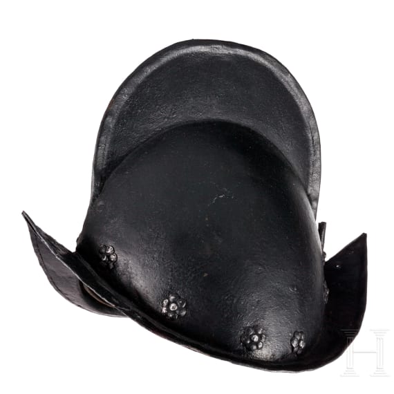 Knechtischer Harnisch, Sammleranfertigung unter Anwendung eines originalen Morions, deutsch, um 1570