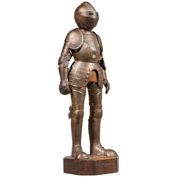Miniatur-Harnisch mit ge&auml;tztem Dekor, deutsch, um 1900