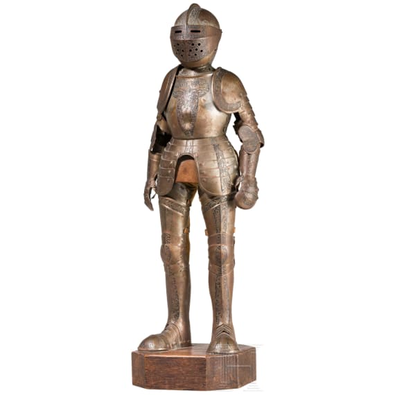 Miniatur-Harnisch mit ge&auml;tztem Dekor, deutsch, um 1900