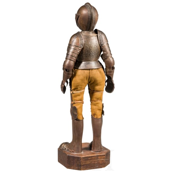 Miniatur-Harnisch mit ge&auml;tztem Dekor, deutsch, um 1900