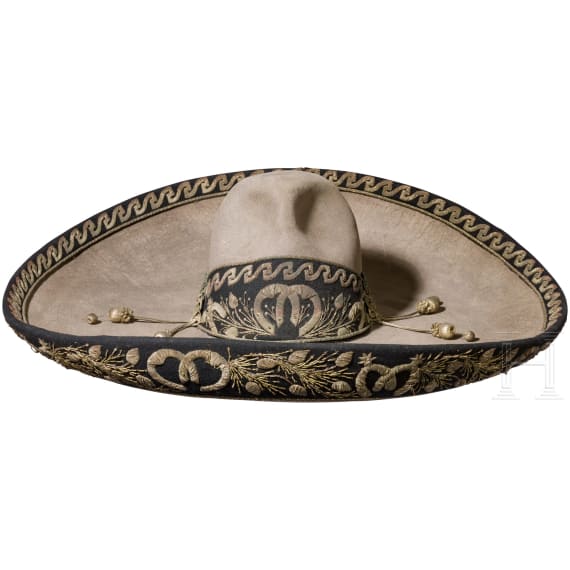 Sombrero mit Silberstickerei, Mexiko, 19. Jhdt.