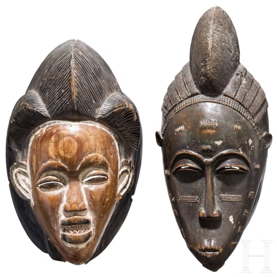 Zwei afrikanische Masken, 20. Jhdt.