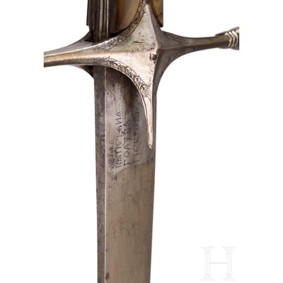 Silbermontierter Kilic mit Geh&auml;nge, osmanisch, Ende 18. Jhdt.