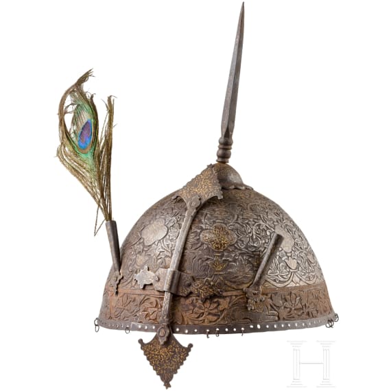 Geschnittener und goldtauschierter Kulah Khud, Indien, 19. Jhdt.