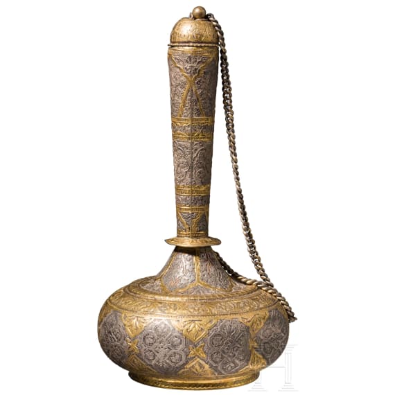 Silberner Rosenwasserbeh&auml;lter, Indien, 19. Jhdt.