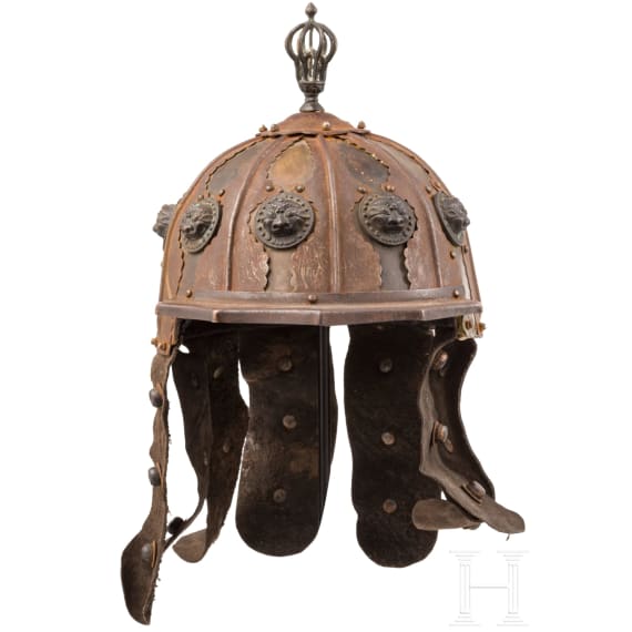 Sino-tibetischer Helm, neuzeitliche Fertigung im Stil des 15./16. Jhdts.