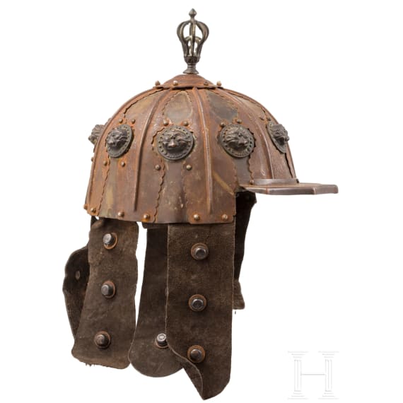 Sino-tibetischer Helm, neuzeitliche Fertigung im Stil des 15./16. Jhdts.