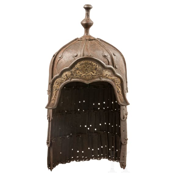 Spangenhelm, sino-tibetisch, neuzeitliche Fertigung im Stil des 17. Jhdts.