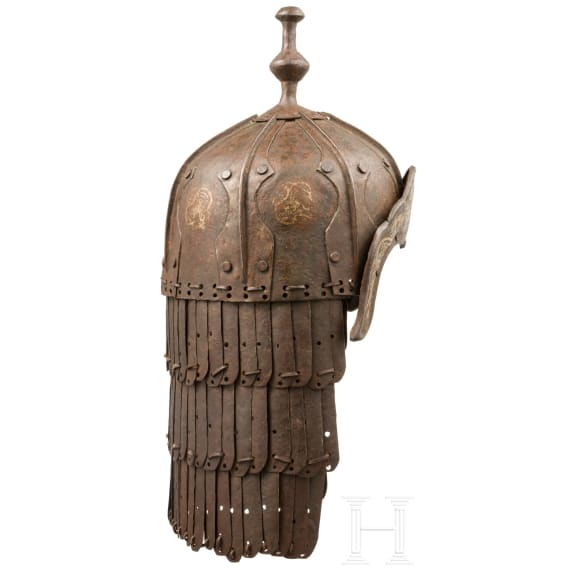 Spangenhelm, sino-tibetisch, neuzeitliche Fertigung im Stil des 17. Jhdts.