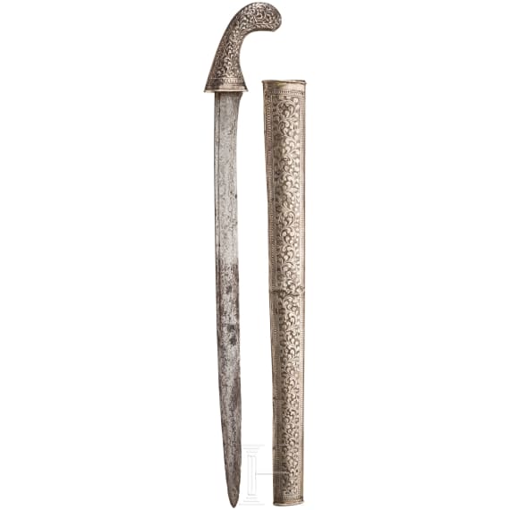 Neusilbermontiertes Pedang, Sumatra, um 1900