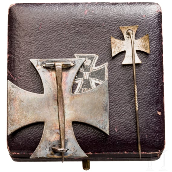 Eisernes Kreuz 1914, 1. Klasse im Etui mit Miniatur und &Uuml;berkarton