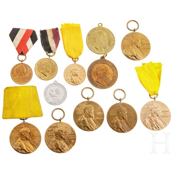 Sammlung 12 Medaillen, Preu&szlig;en, um 1900