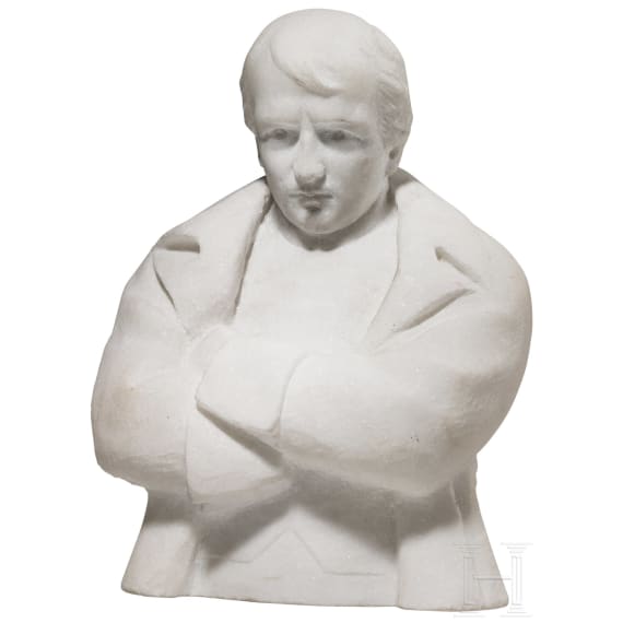 Schwere Marmorb&uuml;ste Napoleon Bonapartes, 20. Jhdt.