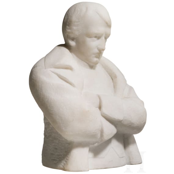 Schwere Marmorb&uuml;ste Napoleon Bonapartes, 20. Jhdt.