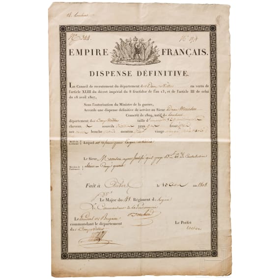 Entlassung aus der Armee von 1808, Frankreich