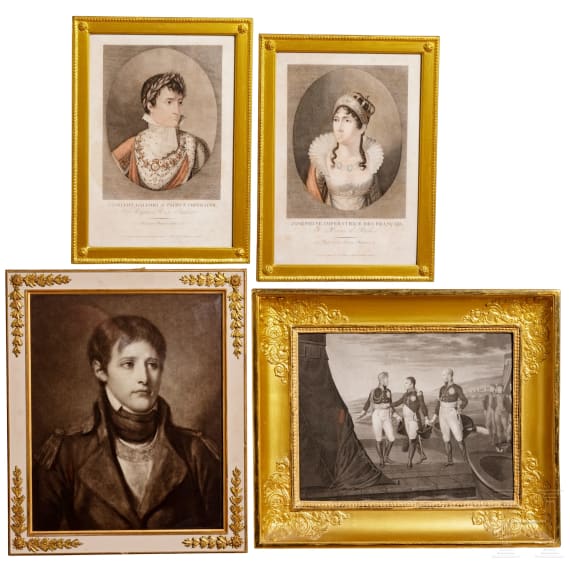 Napoleon I. - vier repr&auml;sentative Drucke, 19. Jhdt.