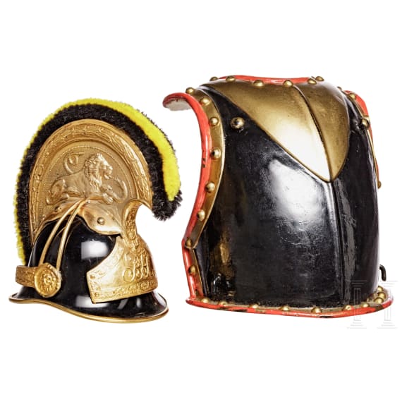 Miniaturhelm und -k&uuml;rass im Stil der Zeit um 1850