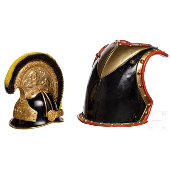 Miniaturhelm und -k&uuml;rass im Stil der Zeit um 1850